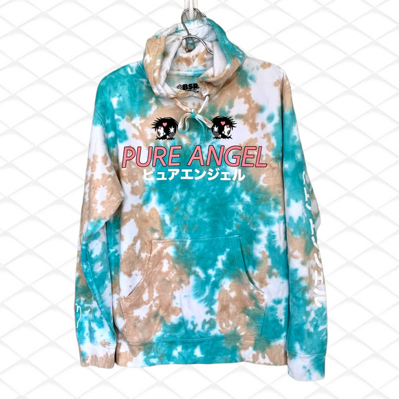 By Samii Ryan Pure Angel Tie Dye Hoodie in Cloud Blue Size Large - Picture 3 of 14